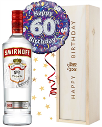 60th Birthday Vodka and Balloon Gift