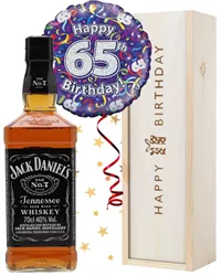 65th Birthday Jack Daniels Whiskey and Balloon Gift